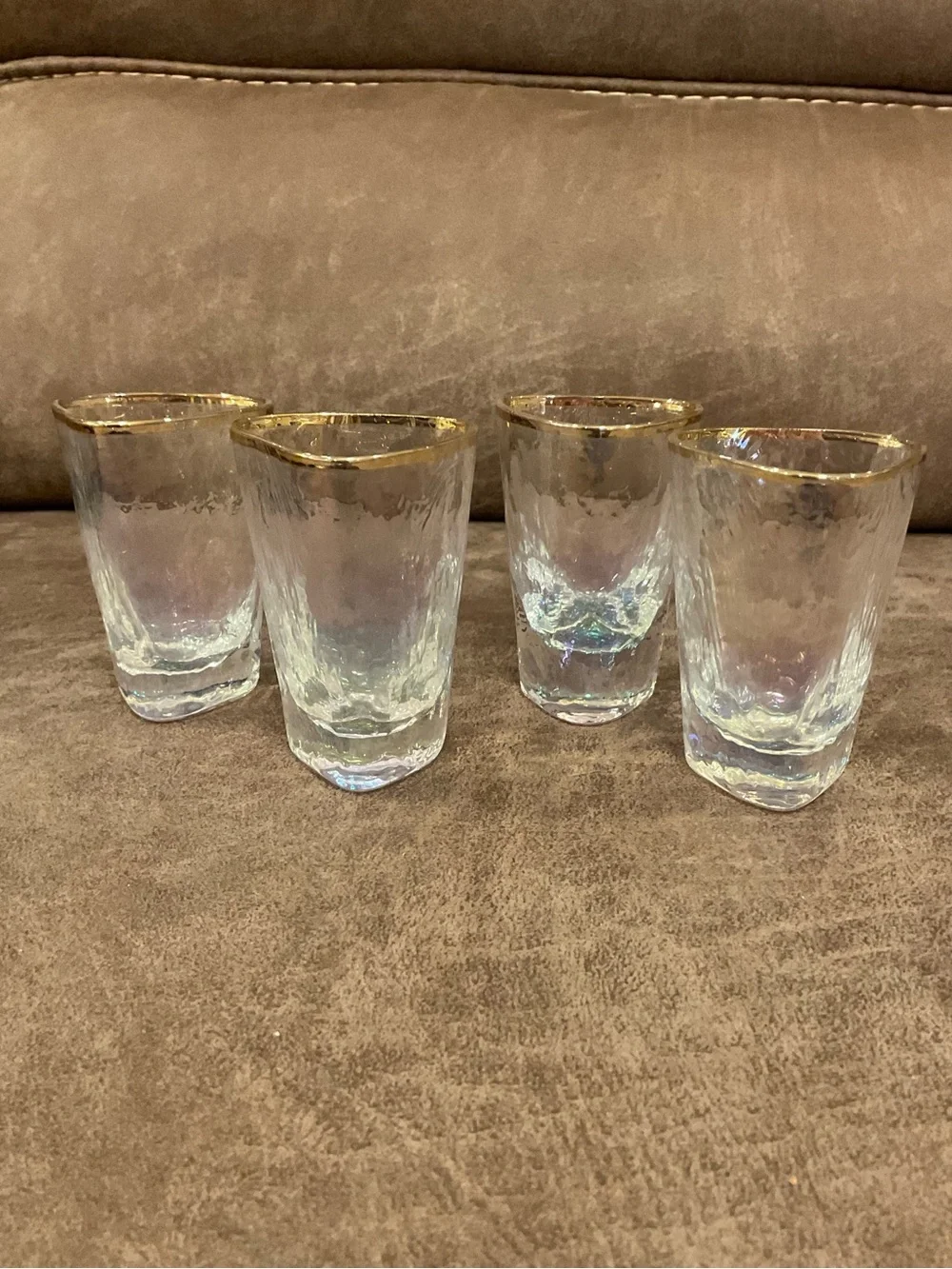 Anthropologie Zaza Lustered Triangle Shot Glasses